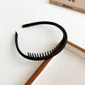 Klassieke zwarte stoffen haarband met antislip tanden voor een stevige grip - Zwart