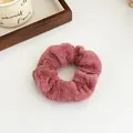 Chouchou en fausse fourrure rose poudré pour queue de cheval d'automne et d'hiver - Rouge Haricot