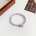 Durable multi-strand high elasticity light purple hair tie with decorative knot - Purple