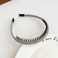 Serre-tête en tissu gris avec dents antidérapantes et embouts souples pour coiffage doux - Style Antidérapant Denté / Gris