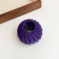 Flocked bird nest hair clip in dark purple finish for buns and ponytails - Purple