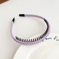 Serre-tête en satin lavande avec dents antidérapantes pour un maintien sûr des cheveux - Style Antidérapant Denté / Violet