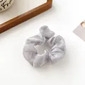 Pearlescent grey organza scrunchie with soft pleats for elegant hairstyles - Light Gray