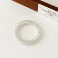 Élastique à cheveux spirale transparent avec design de cordon flexible - Gris fumé