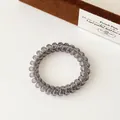 Élastique à cheveux spirale gris translucide avec design de cordon téléphonique - Gris clair