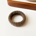 Coffee brown high elasticity towel hair tie with textured ribbed fabric finish - Light Coffee