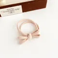 Light pink bow hair tie made of durable elastic ribbed fabric for high ponytails - Beige
