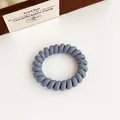 Élastique à cheveux spirale bleu-gris mat en résine durable pour queues de cheval - Gris
