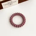 Élastique à cheveux spirale violet mat Morandi avec un design de cordon de téléphone - Vieux rose