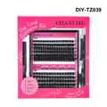 Roze DIY wimperextensie set met 204 clusters, 80D 100D wimpers, lijm en pincet - Complete DIY Wimperverlenging Kit (DIY-TZ039)