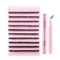 Complete individual lash kit with 200 clusters, pink dual-ended glue and applicator tweezers - DIY-SET-266(DIY-SET-266)