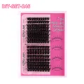 DIY σετ βλεφαρίδων σε ροζ θήκη με 80P και 100P πυκνές μαύρες βλεφαρίδες σε τούφες - Δίσκος 152 Συστάδων (DIY-SET-246)