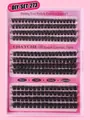Macro detail of wispy DIY eyelash extension set with 60D 80D and 100D volume clusters - Eyelash Refill (DIY-SET-273)