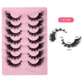 Set di 7 paia di ciglia finte folte effetto cat-eye, lunghezza 37mm con design alato - Stile Occhio di Gatto Wispy (HLY-65)