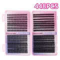 DIY wimperverlengingsset met 448 zwarte clusters in een roze opbergdoosje - Basis Cluster Wimpers (DIY-JMS-033)