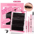 Kit extension ciglia fai-da-te con ciuffi da 10-16mm e strumenti completi per l'uso - Stile Voluminoso Rosa (DIY-TZYW-033)