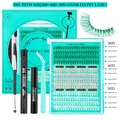 Kit extension ciglia fai-da-te con ciglia colorate e strumenti per applicazione - Stile Colorato 30D 40D 50D(DIY-TZYW-028)