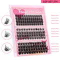 DIY false eyelash extension kit with various lengths in pink tray - DIY-SET-274