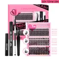 DIY eyelash extension kit with 148 clusters 10-16mm, glue, seal, and bond tools - Diy-tzyw-054---pink Set