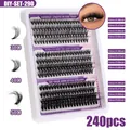 DIY cluster eyelash extension kit with 30D 40D 50D densities in 10-16mm lengths - DIY-SET-290