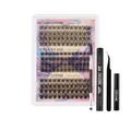 DIY eyelash extension kit with 148 clusters 10-16mm mixed lengths and tool set - Black Accessories Kit (DIY-SET-279)