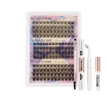 DIY eyelash extension kit with 148 clusters 10-16mm tray bond seal and remover - White Accessories Kit (DIY-SET-279)