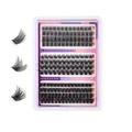 DIY cluster eyelash extension kit with 10-16mm black lashes in three density styles - DIY-SET-301