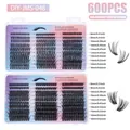 DIY 600 Stk. Wimpernextensions Set mit 30D bis 100D Volumen und 8-16mm Länge - Nicht-Explosiver Zwei-Boxen-Stil (DIY-JMS-048)