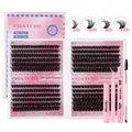DIY wimperverlengingsset met 50D-100D clusters en roze applicatie-accessoires - JMS-045 Stijl Met Roze Accessoireset