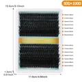Individual lash cluster set with 280 clusters in lengths from 10mm to 16mm - 80D and 100D Mixed Individual Lashes (DIY-SET-296)