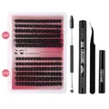 DIY Wimpernverlängerungs-Set mit 80D/100D Wimpern, Kleber und Profi-Pinzette - DIY-SET-293 Mit Schwarzem Werkzeugset