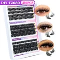 Kit extension ciglia DIY da 216 pezzi con lunghezze da 10-16 mm per volume - Scatola Singola / DIY-TZ080 (216 Ciuffetti)