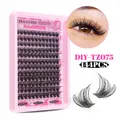 DIY-Wimpernverlängerungsset mit 144 schwarzen Kunstwimpern und Modell-Augeneffekt - Einzelnes Tablett 144 Cluster (DIY-TZ075)