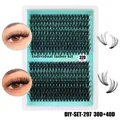 DIY individual lash extension kit with 320 cluster lashes in 30D and 40D mixed lengths - Natural Dense Segmented Lashes (DIY-SET-297)