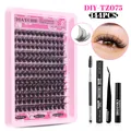 DIY Wimpernverlängerungs-Set mit 144 Clustern, Bond and Seal Kleber und Pinzetten-Set - 144 Cluster Mit Schwarzem Kleber Pinzette Bürste Entferner (DIY-TZ075)