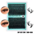 320 clusters DIY individual lash extensions kit, mixed 9-16mm lengths 50D 60D black - Thickened Dense Segmented Lashes (DIY-SET-298)