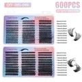 600er Set DIY Einzelwimpern mit 30D-100D Volumen und 8-16mm Länge für Extension - Explosiver Zwei-Boxen-Stil (DIY-JMS-049)