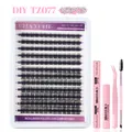 DIY cluster eyelash extension kit with 156 lashes 10-16mm bond seal and tweezers - Cluster Lashes With Pink Tools (DIY-TZ077)