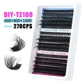 DIY clusterwimpers set met 270 stuks in 60D 80D 100D voor een 5D pluizig volume - TZ100 Enkele Lade