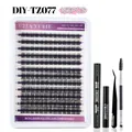 DIY cluster lashes extension kit with 156pcs black lashes bond seal and remover tools - Cluster Lashes With Black Tools (DIY-TZ077)