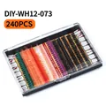 DIY 240pcs colorful cluster lash extension kit with mixed green red and purple segments - Multi-color Lash Board (DIY-WH12-073)