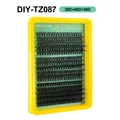 DIY cluster lash kit with 30D 40D 50D mixed densities in 10-16mm lengths on yellow tray - Natural Fluffy Style Solo Tray