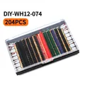 DIY mixed colorful individual lashes set with 204 pieces in red blue green and black - Mixed Color Lash Board (DIY-WH12-074)
