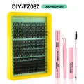 Kit de extensión de pestañas DIY con pestañas DD curl 30D/40D/50D y herramientas - Kit Estilo Natural Con Pegamento Pinzas Y Cepillo / Serie de Densidad Natural