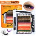 DIY Halloween cluster eyelash kit with 240 colorful lashes, glue, and remover tool - Halloween Color Lash Set (DIY-TZ095)