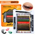 DIY colorful cluster lash extensions kit for Halloween with bond, seal and tweezers - Zombie Teeth Packaging Multi-color Lash Set (DIY-TZ096)