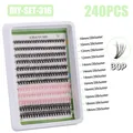 DIY cluster lash extension kit with 240pcs pink and black lashes in 10-18mm lengths - Model 316 / Black and Pink Mix
