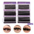 Set van 600 stuks pluizige clusterwimpers 60D 80D 100D mix voor volumineuze DIY-extensions - Enkel Wimperboek