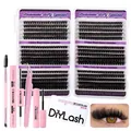 DIY wimperverlengingsset met 10-18mm clusters, lijm, remover en professionele pincet - Wimperset Met Roze Pincet / Roze