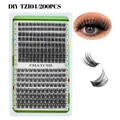 DIY cluster lashes set 200pcs with 10-16mm C curl segmented false eyelashes kit - DIY-TZ104 Style